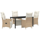 Have Spisebordssæt med pude 5 pcs Beige polyrattan