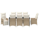 Have Spisebordssæt med pude 9 pcs Beige polyrattan
