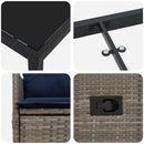 Bord- og stol sæt med pude 3 pcs Grå PE Rattan