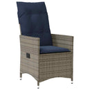 Bord- og stol sæt med pude 7 pcs Grå PE Rattan