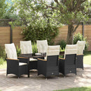 Have Spisebordssæt med pude 7 pcs Sort polyrattan