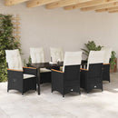 Have Spisebordssæt med pude 7 pcs Sort polyrattan