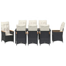 Have Spisebordssæt med pude 9 pcs Sort polyrattan