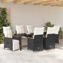 Have Spisebordssæt med pude 7 pcs Sort polyrattan