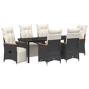 Have Spisebordssæt med pude 7 pcs Sort polyrattan