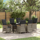 Have Spisebordssæt med pude 7 pcs Grå polyrattan