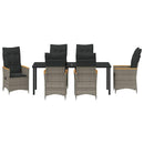 Have Spisebordssæt med pude 7 pcs Grå polyrattan