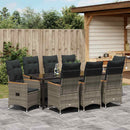 Have Spisebordssæt med pude 9 pcs Grå polyrattan