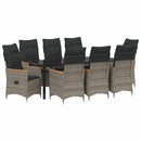 Have Spisebordssæt med pude 9 pcs Grå polyrattan