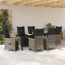 Have Spisebordssæt med pude 7 pcs Grå polyrattan