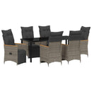 Have Spisebordssæt med pude 7 pcs Grå polyrattan