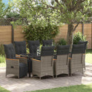 Have Spisebordssæt med pude 9 pcs Grå polyrattan