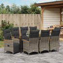 Have Spisebordssæt med pude 9 pcs Grå polyrattan