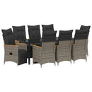 Have Spisebordssæt med pude 9 pcs Grå polyrattan