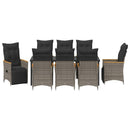 Have Spisebordssæt med pude 9 pcs Grå polyrattan