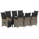 Have Spisebordssæt med pude 9 pcs Grå polyrattan