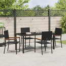 Have Spisebordssæt med pude 5 pcs Sort polyrattan
