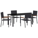 Have Spisebordssæt med pude 5 pcs Sort polyrattan