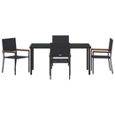 Have Spisebordssæt med pude 5 pcs Sort polyrattan