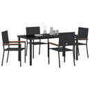 Have Spisebordssæt med pude 5 pcs Sort polyrattan