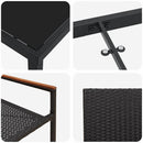 Have Spisebordssæt med pude 7 pcs Sort polyrattan