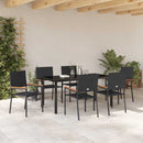Have Spisebordssæt med pude 7 pcs Sort polyrattan