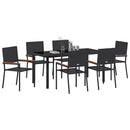 Have Spisebordssæt med pude 7 pcs Sort polyrattan