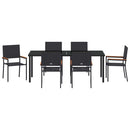 Have Spisebordssæt med pude 7 pcs Sort polyrattan