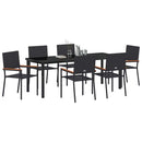 Have Spisebordssæt med pude 7 pcs Sort polyrattan