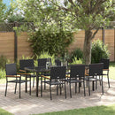 Have Spisebordssæt med pude 9 pcs Sort polyrattan