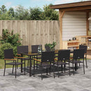 Have Spisebordssæt med pude 9 pcs Sort polyrattan
