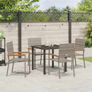 Have Spisebordssæt med pude 5 pcs Grå polyrattan