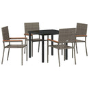 Have Spisebordssæt med pude 5 pcs Grå polyrattan