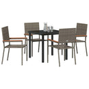 Have Spisebordssæt med pude 5 pcs Grå polyrattan