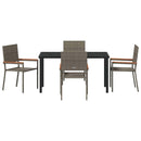 Have Spisebordssæt med pude 5 pcs Grå polyrattan