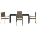 Have Spisebordssæt med pude 5 pcs Grå polyrattan