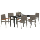 Have Spisebordssæt med pude 7 pcs Grå polyrattan