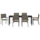 Have Spisebordssæt med pude 7 pcs Grå polyrattan