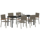 Have Spisebordssæt med pude 7 pcs Grå polyrattan
