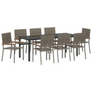Have Spisebordssæt med pude 9 pcs Grå polyrattan