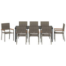 Have Spisebordssæt med pude 9 pcs Grå polyrattan