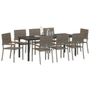 Have Spisebordssæt med pude 9 pcs Grå polyrattan