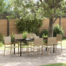 Have Spisebordssæt med pude 7 pcs Beige polyrattan