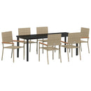 Have Spisebordssæt med pude 7 pcs Beige polyrattan