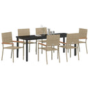 Have Spisebordssæt med pude 7 pcs Beige polyrattan