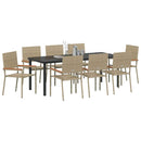 Have Spisebordssæt med pude 9 pcs Beige polyrattan