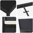 Have Spisebordssæt med pude 7 pcs Sort polyrattan