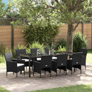 Have Spisebordssæt med pude 9 pcs Sort polyrattan