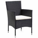 Have Spisebordssæt med pude 9 pcs Sort polyrattan