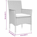 Have Spisebordssæt med pude 9 pcs Sort polyrattan
